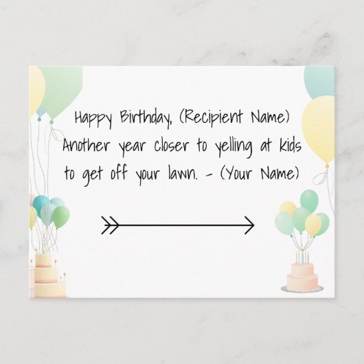 Elegant Verjaardag Kaart Border Design (Voorkant)