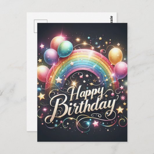 Elegant verjaardags briefkaart (Voorkant / Achterkant)