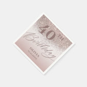 Elegant verjaardagsfeest Roos Gold Glitter Servet (Hoek)