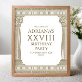 Elegant verjaardagsfeest teken met stenen elemente poster