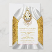 Elegant verjaardagsfeest Wit Goud Diamant Bloemen Kaart (Achterkant)