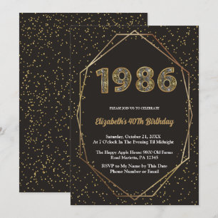 Elegant Verjaardagsfeestje 1986 40 Jaar Kaart
