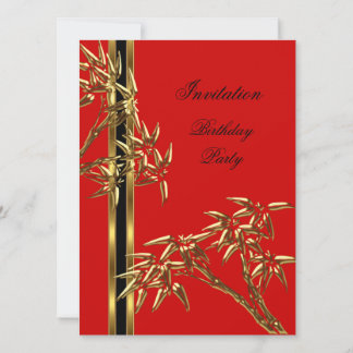 Elegant verjaardagsfeestje Aziatische Bamboe Kaart