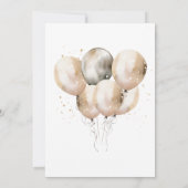 Elegant verjaardagsfeestje | Champagne Floral Kaart (Achterkant)