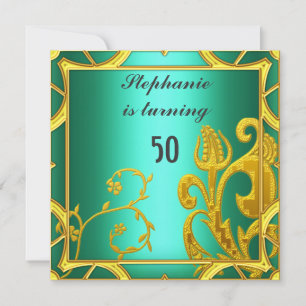 Elegant verjaardagsfeestje voor vrouwen Groen Turk Kaart