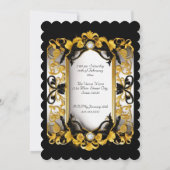 Elegant verjaardagsfeestje Zwart bloemendiamant Go Kaart (Achterkant)