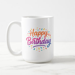 Elegant verjaardagskalligrafie ontwerp koffiemok