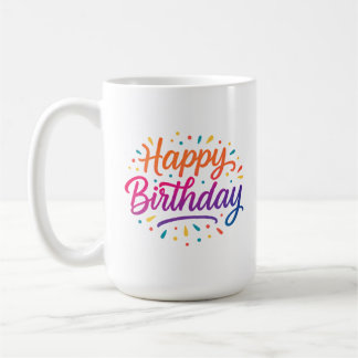 Elegant verjaardagskalligrafie ontwerp koffiemok