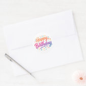 Elegant verjaardagskalligrafie ontwerp ronde sticker (Envelop)