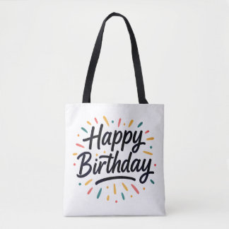 Elegant verjaardagskalligrafie ontwerp tote bag