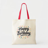 Elegant verjaardagskalligrafie ontwerp tote bag (Voorkant)