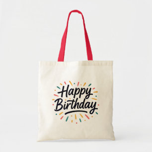 Elegant verjaardagskalligrafie ontwerp tote bag