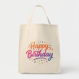 Elegant verjaardagskalligrafie ontwerp tote bag
