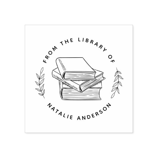 Elegant verlaat aangepaste versie van de bibliothe rubberstempel (Afrduk)