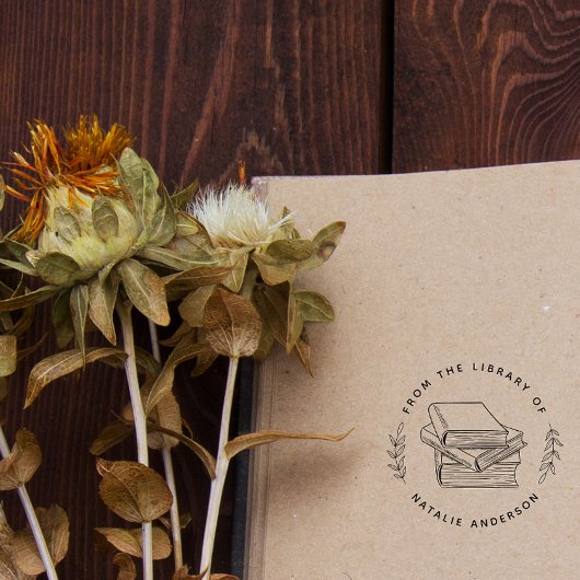 Elegant verlaat aangepaste versie van de bibliothe rubberstempel