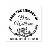 Elegant verlaat aangepaste versie van de bibliothe  zelfinktende stempel (Design)