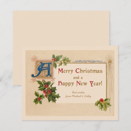 Elegant  verlichte kerstkaart (Voorkant / Achterkant)