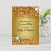 elegant verlofpartij chic gold glitter kaart (Staand voorkant)