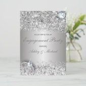 elegant verlofpartij chic Silver glitter Kaart (Staand voorkant)