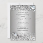 elegant verlofpartij chic Silver glitter Kaart (Achterkant)