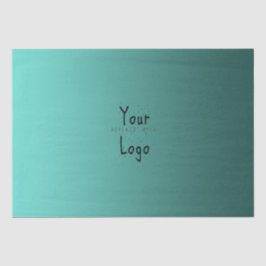 Elegant Verloop Blauwgroen Groen met de Logo van d Tissuepapier