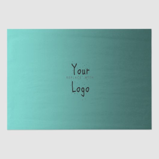 Elegant Verloop Blauwgroen Groen met de Logo van d Tissuepapier (Voorkant)