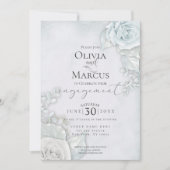 Elegant Verloving Bleek blauw Roos Kaart (Voorkant)