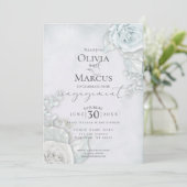 Elegant Verloving Bleek blauw Roos Kaart (Staand voorkant)