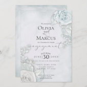 Elegant Verloving Bleek blauw Roos Kaart (Voorkant / Achterkant)