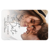 Elegant Verloving fotoscript bruiloft Magneet (Horizontaal)