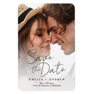 Elegant Verloving fotoscript bruiloft Magneet