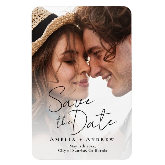 Elegant Verloving fotoscript bruiloft Magneet (Verticaal)