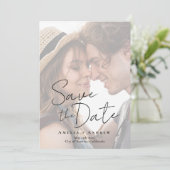 Elegant Verloving fotoscript bruiloft Save The Date (Staand voorkant)