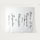 Elegant verlovingsfeest Aangepaste namen Chic acht Wandkleed (Voorkant (horizontaal))