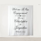 Elegant verlovingsfeest Aangepaste namen Chic acht Wandkleed (Voorkant)