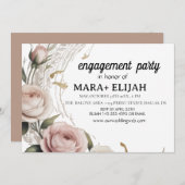 Elegant verlovingsfeest kaart (Voorkant / Achterkant)