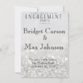 Elegant verlovingsfeest Uitnodiging/Zilver Kaart (Voorkant)