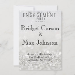 Elegant verlovingsfeest Uitnodiging/Zilver Kaart