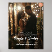 Elegant verlovingsfeest welkomstbord met foto poster (Voorkant)