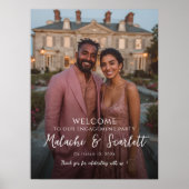Elegant verlovingsfeest welkomstbord met foto poster (Voorkant)