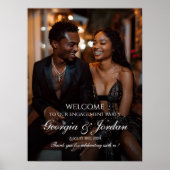 Elegant verlovingsfeest welkomstbord met foto poster (Voorkant)