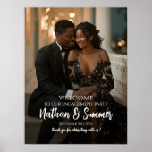 Elegant verlovingsfeest welkomstbord met foto poster (Voorkant)