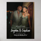 Elegant verlovingsfeest welkomstbord met foto poster (Voorkant)