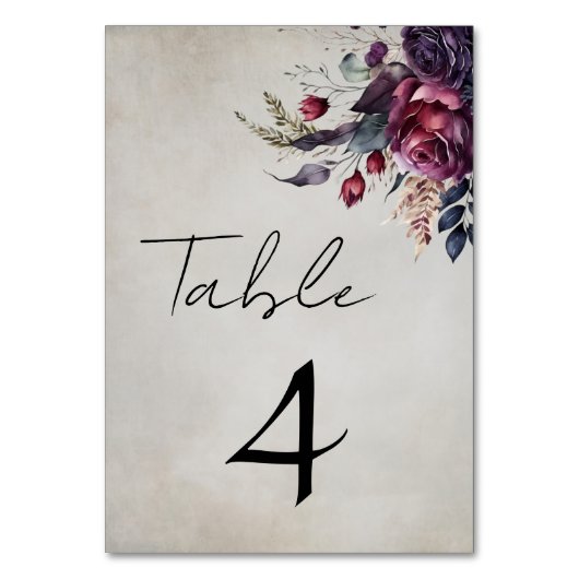 Elegant verontruste Gotische Waterverf Bloemen Kaart (Achterkant)