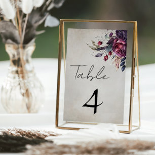 Elegant verontruste Gotische Waterverf Bloemen Kaart
