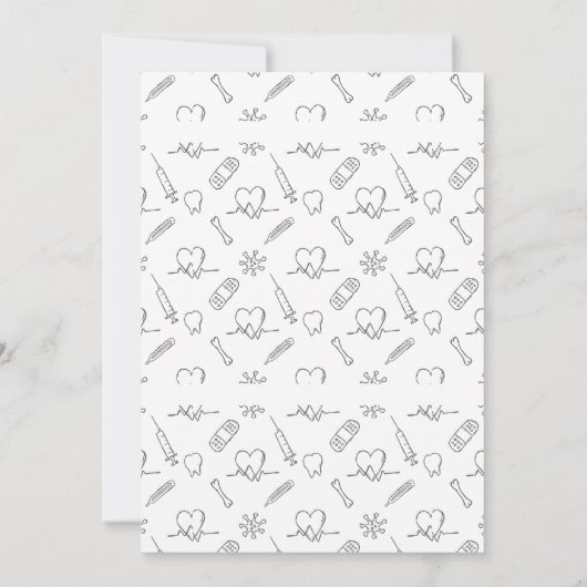 Elegant verpleegkundig arts pensioen partij kaart (Achterkant)