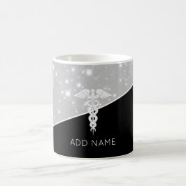 Elegant verpleegkundige Doctor Caduceus Faux Silve Koffiemok