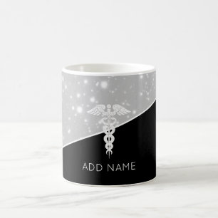 Elegant verpleegkundige Doctor Caduceus Faux Silve Koffiemok
