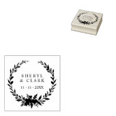 Elegant Versatile Floral & Hearts Wedding Wreath Rubberstempel (Gestempeld)