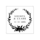 Elegant Versatile Floral & Hearts Wedding Wreath Rubberstempel (Afrduk)